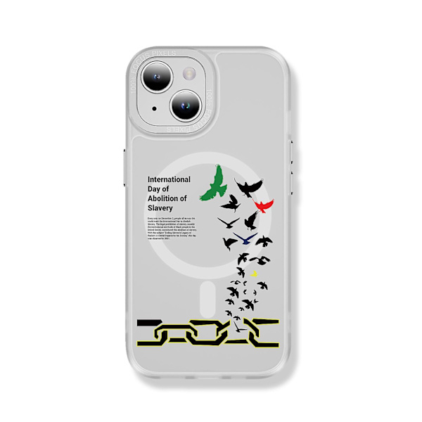 Creative Painted Pattern Frosted Magsafe Magnetic Phone Case Lämplig för Iphone och andra modeller Style I Transparent Black Ypcx0378