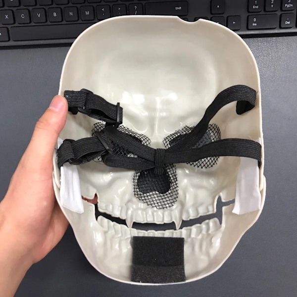 Halloween Rörlig Mun Skalle Mask Cosplay Horror Blodig Skelett Mörda Demon Plast Hjälm Spökhus Fest Kostym Rekvisita skull mask