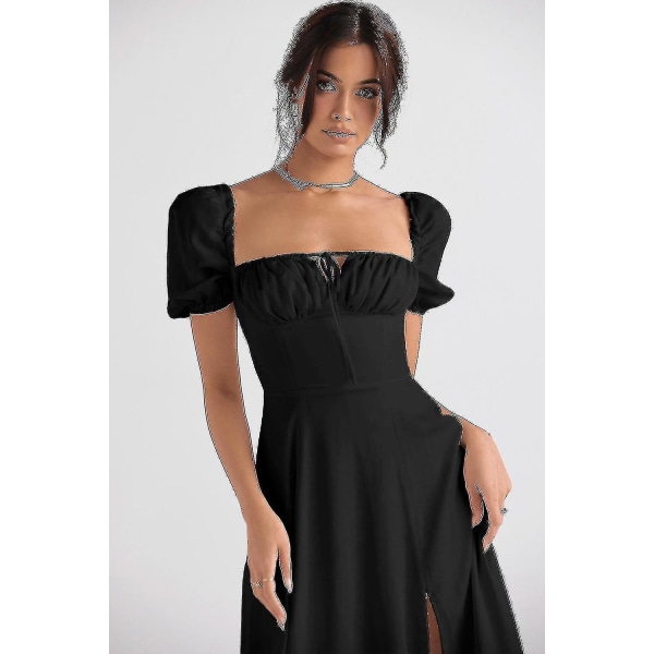 Kvinnor Blommig Boho Midi Bustier Kläder Dam Carmen Print Solklänning Sommar Beach Swing Kläder Gul Slip Klänning Asia L EU M