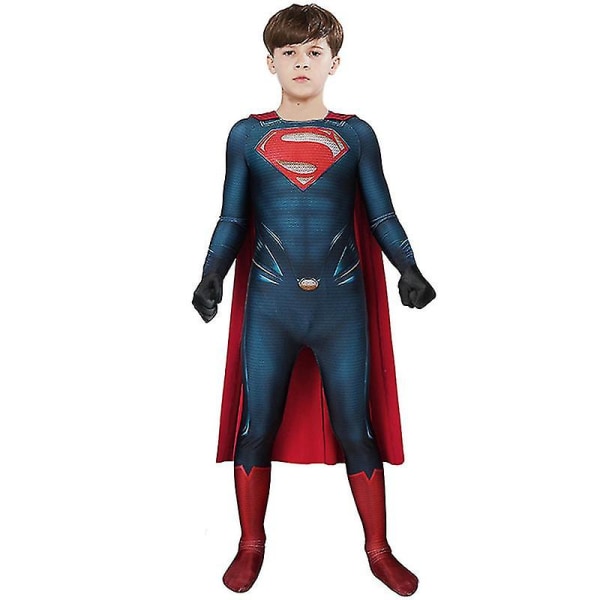 Superman Superhjälte Clark Kent Kal El Cosplay Dräkt Bodysuit Jumpsuit Halloween Party Kostymer För Barn Aldult Style 1 110