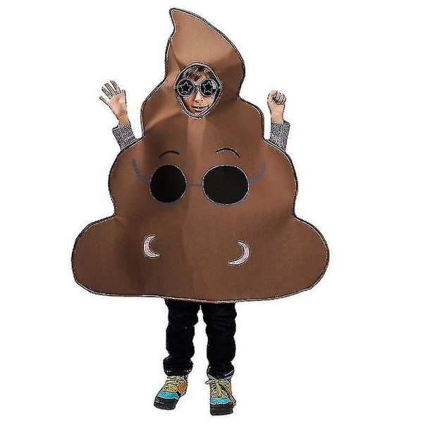 Rolig söt bajs Halloween kostym Cosplay kläder kompatibla med barn Barn Tonåring Pojkar Dress Up Party Ee069
