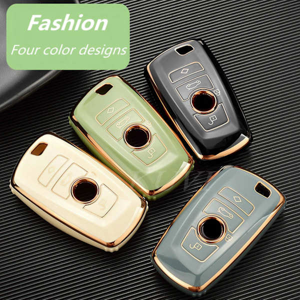 Tpu Gold Edge Design bil för nyckel till case för 320li 3/5/7 Series Gt528 Gray