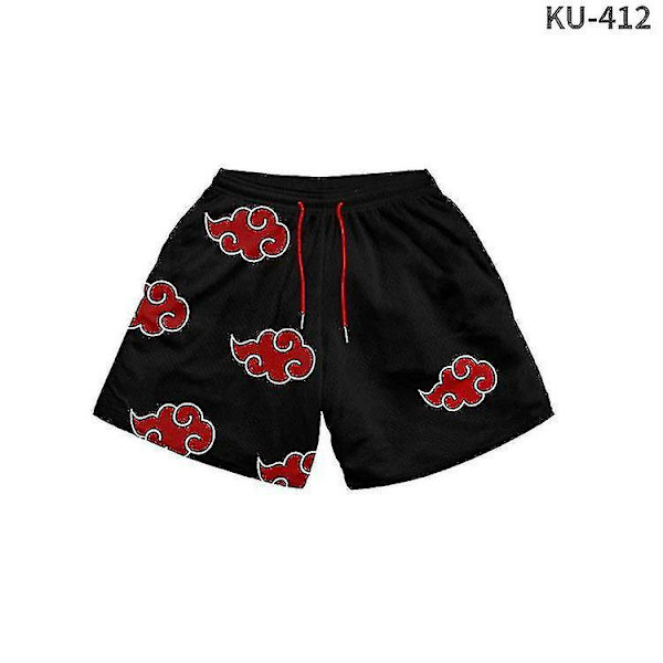 Naruto Akatsuki Herr Korta Byxor Sommar Casual Anime Andas Beach Shorts Träningsbyxor Löpning Fitness Byxor Present Akatsuki 5 XL