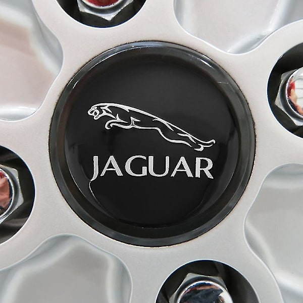 4st Auto Styling Wheel Center Hub Cap Sticker 56mm Cover Biltillbehör För Jaguar Xf 250 X Typ F Pace Xj X351 Xe S Typ Xkr,siver Svart null none
