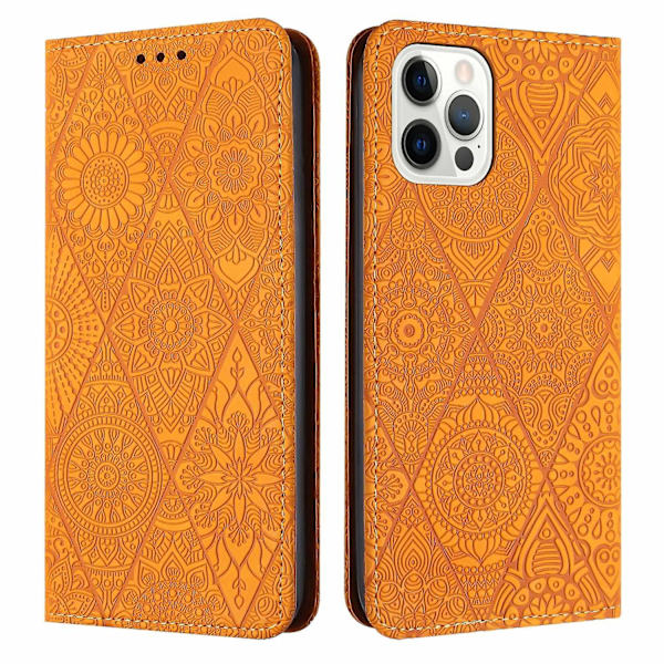 Etniskt präglat case för iPhone 15 Pro Yellow