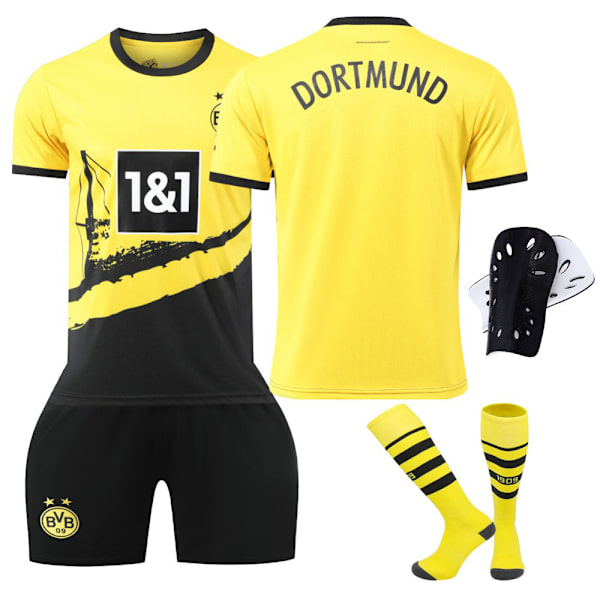 2324 Dortmund Home 11 Royce Fotbollströja 9 Ale 22 Bellingham Barn T-shirt Set Cross border 9 Number Socks Protector XS