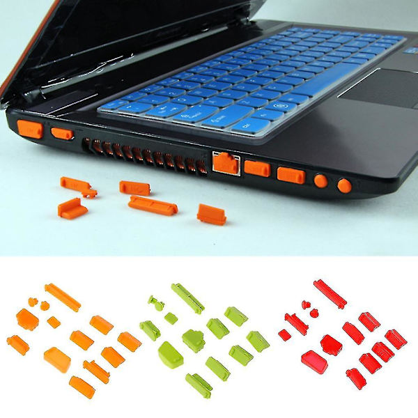 Anti Dust Plug Cover 13st/ set Färgglad Silikon Laptop Anti Dust Plug Cover Red