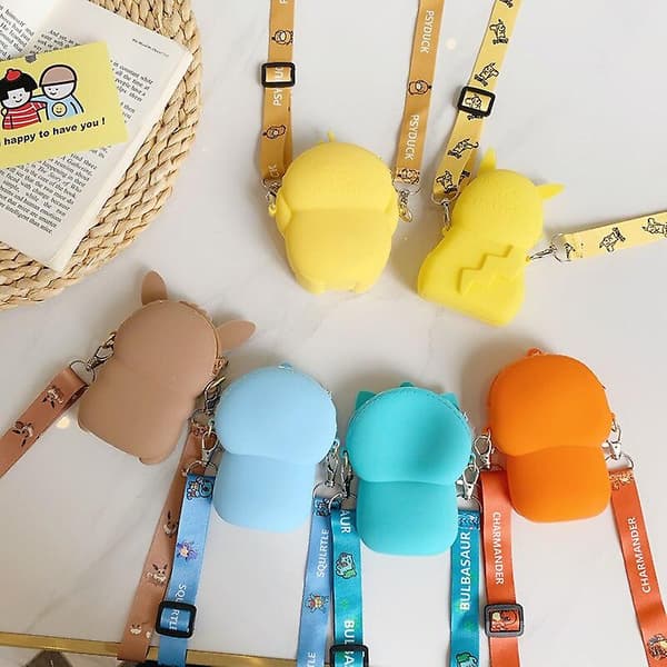 Pikachu Silikon Coin Crossbody-väska E