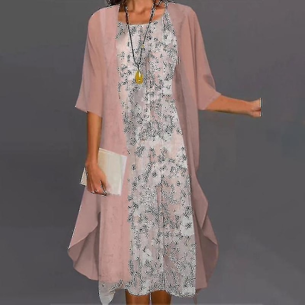 Kvinnor Bohemisk Kläder med Cardigan Casual Blommig printed Two Piece Kläder M
