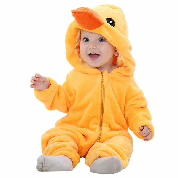 Unisex Baby Flannel Stitch Cosplay Romper Animal Onesie Kostym Huva Cartoon Outfit Suit 120(30-36M)-Anime mo 11