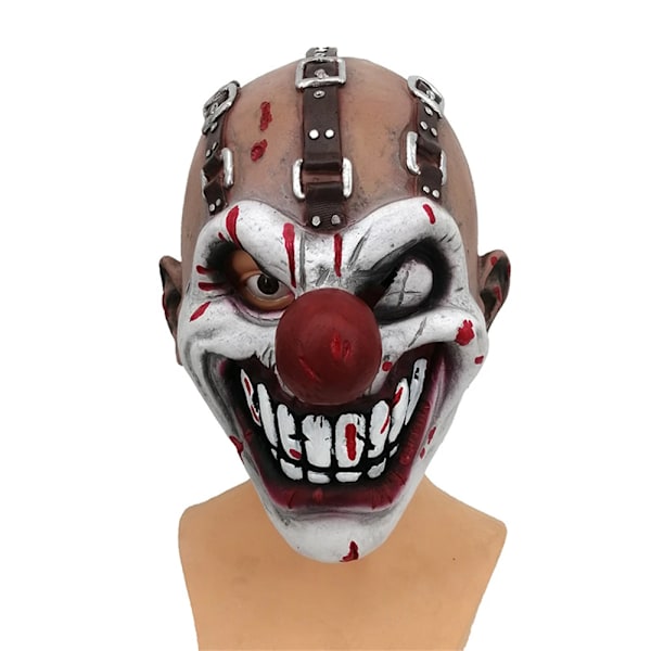 Sötsug Mask Halloween Horror Maskeradfest Vred Killer Clown Mask Spel Film Cosplay Enögd Joker Masker Huvudbonad a