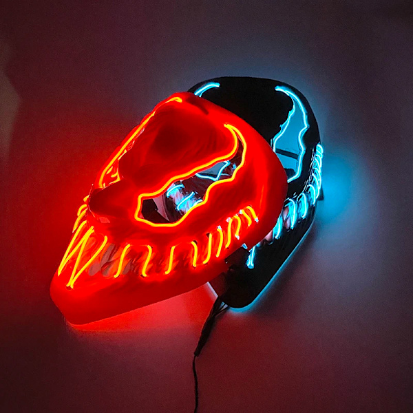 Ny Halloween-mask Horror Venom med LED-ljus - Cosplay-kostym, smink, balfest 08