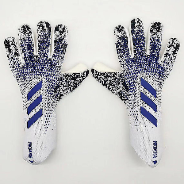 Professionella silikongummi Vattentäta halkfria handskar Latex Vuxna Barn Fotboll Målvaktshandskar-sswyv blue and white 9