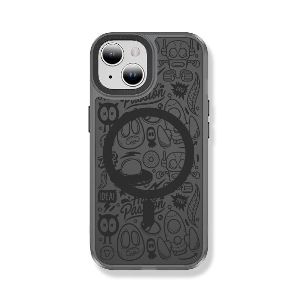 Creative Painted Pattern Matte Hudvänlig Magsafe magnetiskt phone case Lämplig för Iphone och andra modeller Style C Transparent Ypcx0002