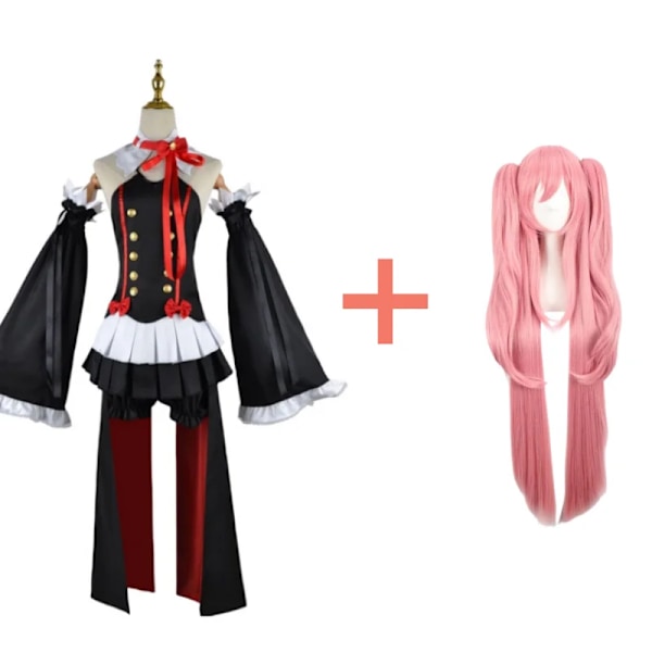 Krul Tepes Cosplay Kostym Anime Seraph of The End Owari No Seraph Krul Tepes Cosplay Peruk Häxa Vampyr Klänning Halloween Kläder L Costume and Wig