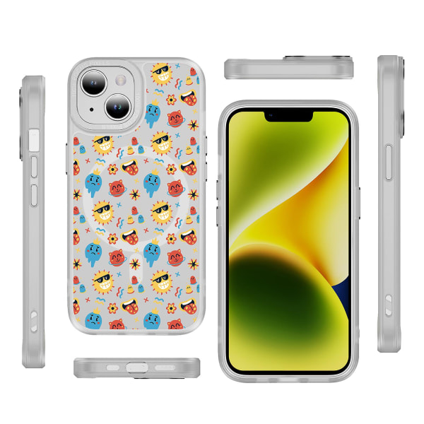 Creative Painted Pattern Matte Hudvänlig Magsafe magnetiskt phone case Lämplig för Iphone och andra modeller Style B Transparent Ypcx0282