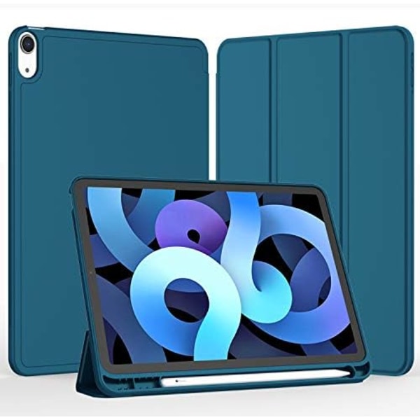 iMieet New iPad Air 5th Generation Case 2022/iPad Air 4th Generation Case 2020 10,9 tum med pennhållare [Support Touch ID och iPad 2nd P Emerald