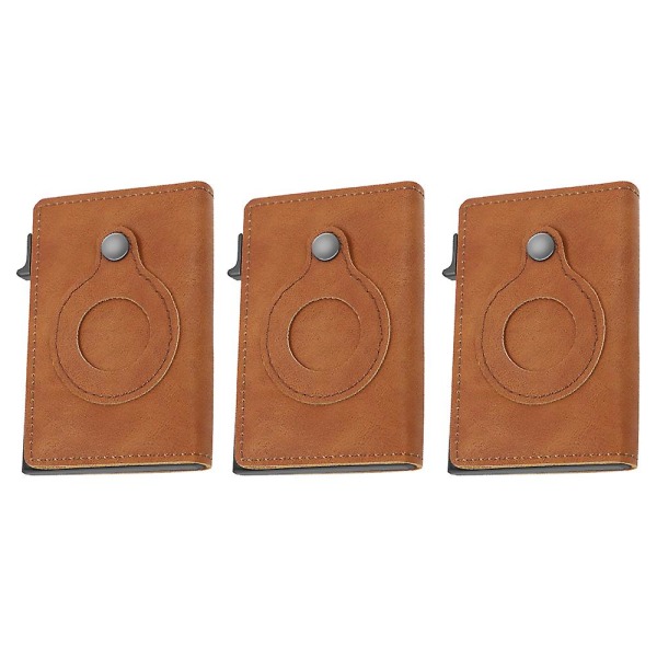 Ultratunn Card Clip Wallet - Popup-plånbok för män med ID-kortfönster och Rfid-skydd brown