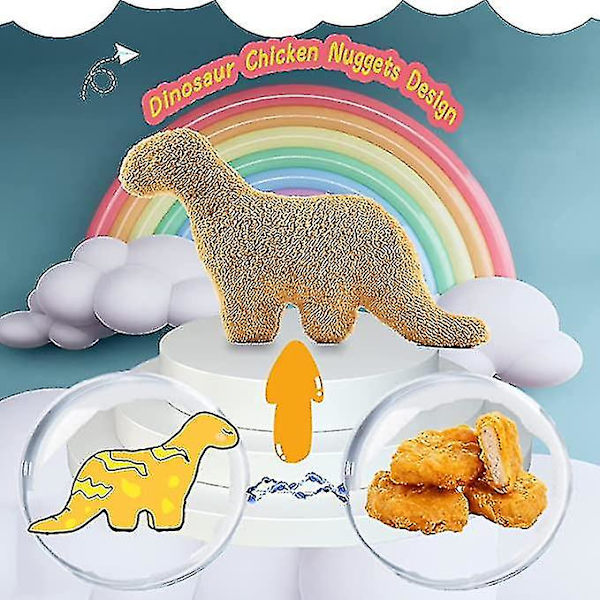 Dino Nugget Kudde, Söt Dino Nugget Decor, Chicken Nugget Kudde Plysch för påsk Födelsedagsdekorationer, Present för barn Tyrannosaurus rex