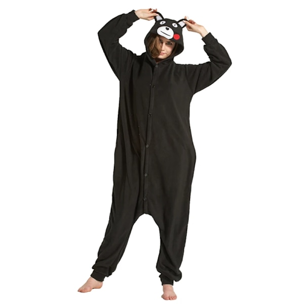 Kigurumi Vuxen Anime Cosplay Kostym Svart Umbreon Onesie Unisex Cartoon Tvättibjörn Pyjamas Fest För Kvinnlig Manlig XL Brown