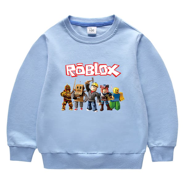 Barnkläder-Roblox rund hals sweatshirt-ljusblå 150cm