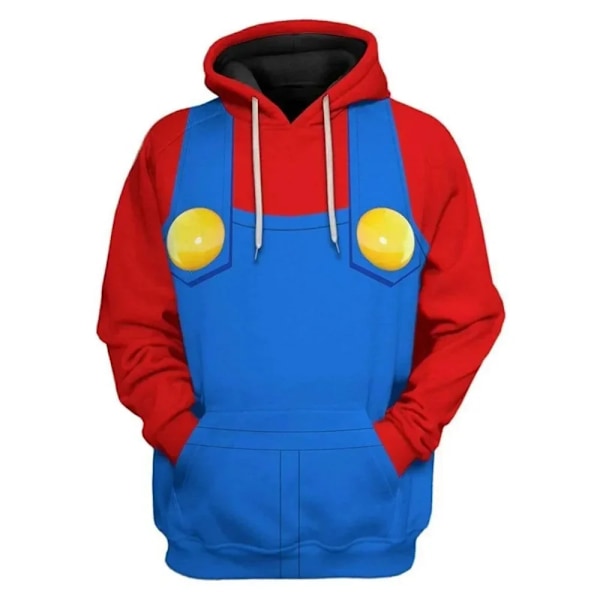 Super Bros 3D-tryckta hoodies för män, casual, löst sittande huvtröja för kvinnor, Peach Princess rosa sportkläder, Halloween cosplay-kostym 5XL Zipper style 5