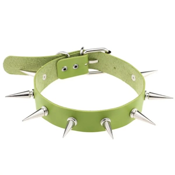 Kvinnliga masker i läder, halv ansiktsmask, räv cosplay läder Halloween fest bal punk vuxenspel leksaker tillbehör Necklace E