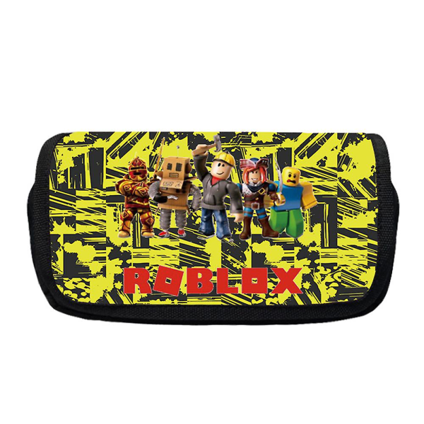 Roblox Game Case med stor kapacitet Dubbellager Pennfodral Case Organizer Pappersväska Barn Pojkar Flickor Skolstudent A