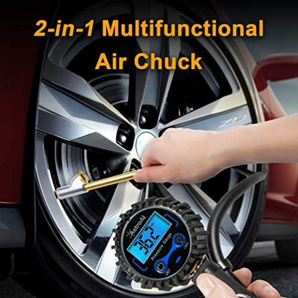 AstroAI Air Chuck 1/4&#34; FNPT Heavy Duty Dual Head Mässing Däck Chuck Kompatibel med Inflator Luftpump Kompressor Tillbehör för Truck Bus Brass
