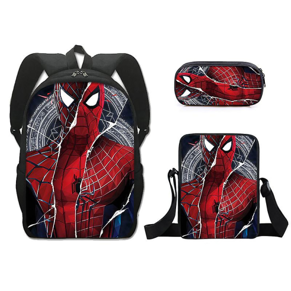 Spiderman Ryggsäck Pennfodral Väska Crossbody Tredelad Set
