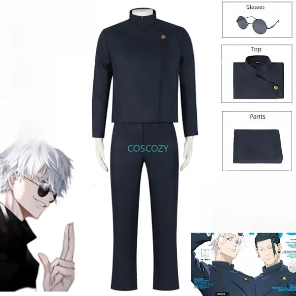Gojo Satoru/Geto Suguru cosplaydräkt anime jujutsu Kaisen cosplay pojkar HERR blå uniform skräddarsydd cosplay cos L B2