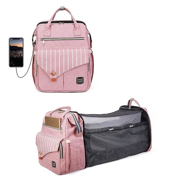 Lequeen hopfällbar säng Myggnät Ryggsäck Pink