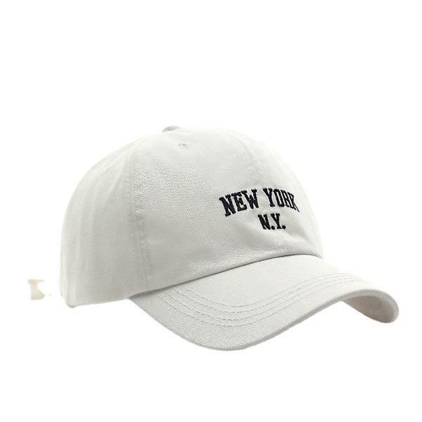 Baseballkepsar för män och kvinnor Justerbara Casual Broderade 1989 New York American Cotton Solhattar Unisex enfärgade visirhattar White - N.Y