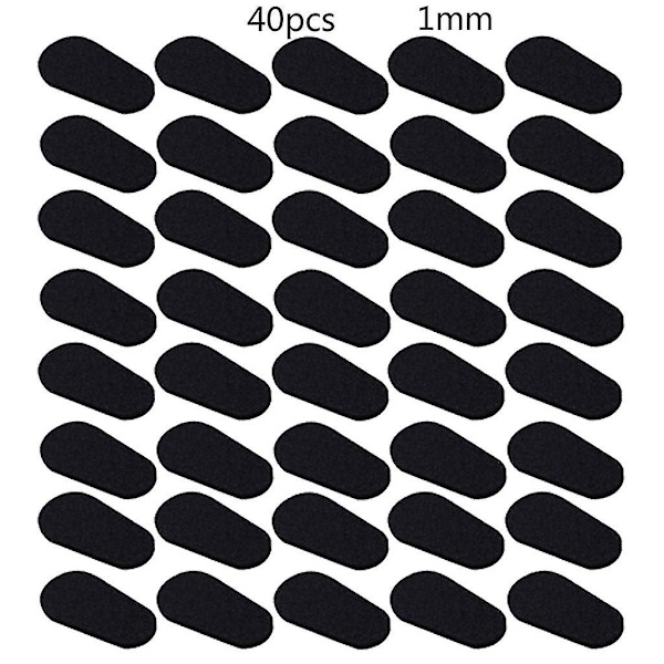 40 delar självhäftande nässkydd för glasögon, solglasögon, läsglasögon Black Drop shape 1mm