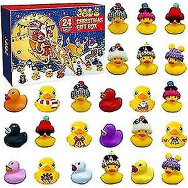 Rubber Duck Advent Calendar 2023, Baby Advent Calendar 2023, Christmas Rubber Ducks Countdown adventskalender, Söt leksak adventskalender för