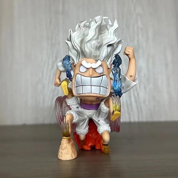 One Piece Luffy Gear 5 Anime Figur Sun God Nika 17cm Pvc Action Staty Staty Samlarobjekt Modell Dockleksaker För Barn Present C with box 15cm