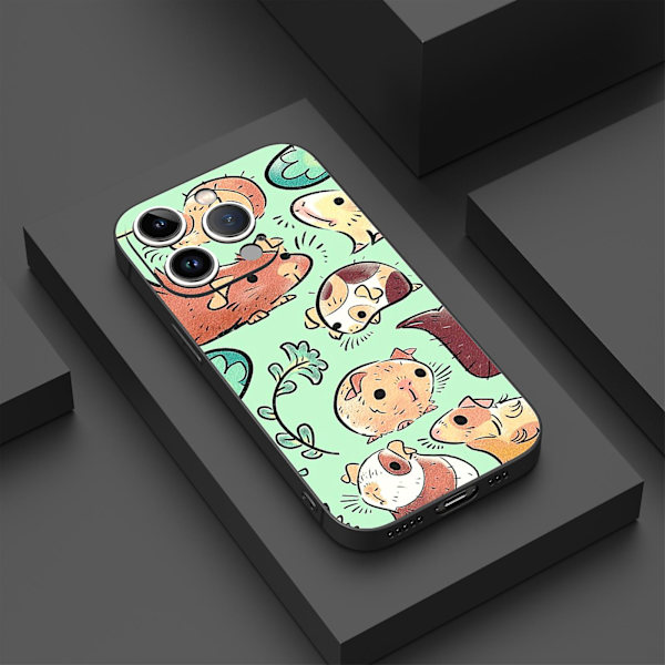 Creative Cartoon Tpu Gummi Stötsäkert Phone case För Iphone 15 Case Series Style F Svart Ypdt0488
