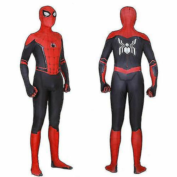 Spider-Man Into The Superhero Costume Kids Miles Morales Cosplay Vuxen Red 170cm