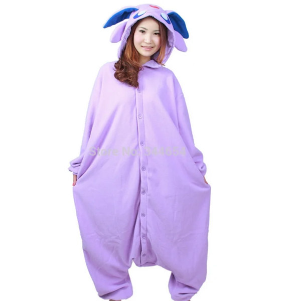 Kigurumi Vuxen Anime Cosplay Kostym Svart Umbreon Onesie Unisex Cartoon Tvättibjörn Pyjamas Fest För Kvinnlig Manlig M PURPLE