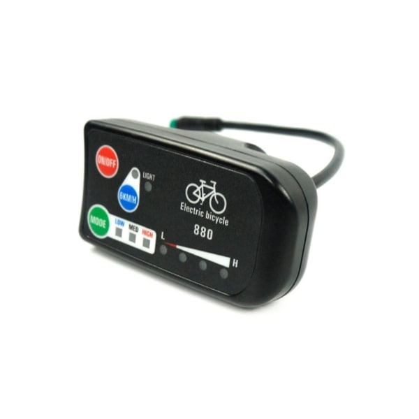 Elcykeldisplay 36v 48v Ebike Ligent Kontrollpanel LCD-display Led880 Vattentät kontroll black none