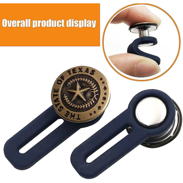 Knappförlängare för byxor, 12st midjeförlängare för damer, Jean Button Extender Midjebandsförlängare Infällbar knapp Copper bow-14 12pcs-double