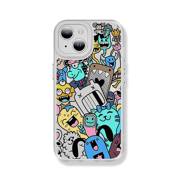 Creative Painted Pattern Matte Hudvänlig Magsafe magnetiskt phone case Lämplig för Iphone och andra modeller Style F Transparent Ypcx0089