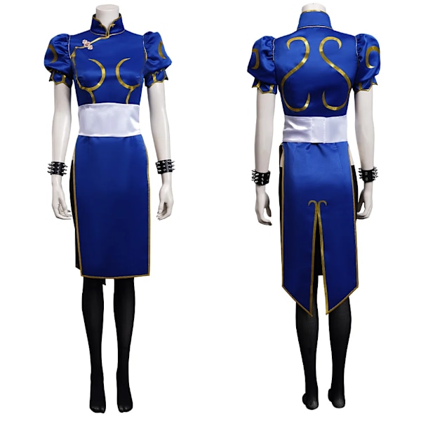 Chun Li Cosplay Kostym Spel Fighter AKI Klänning Jamie Jumpsuit Baddräkt Rock Kvinnlig Baddräkt SF Kvinnor Outfit Halloween Fest Sui M Costume E