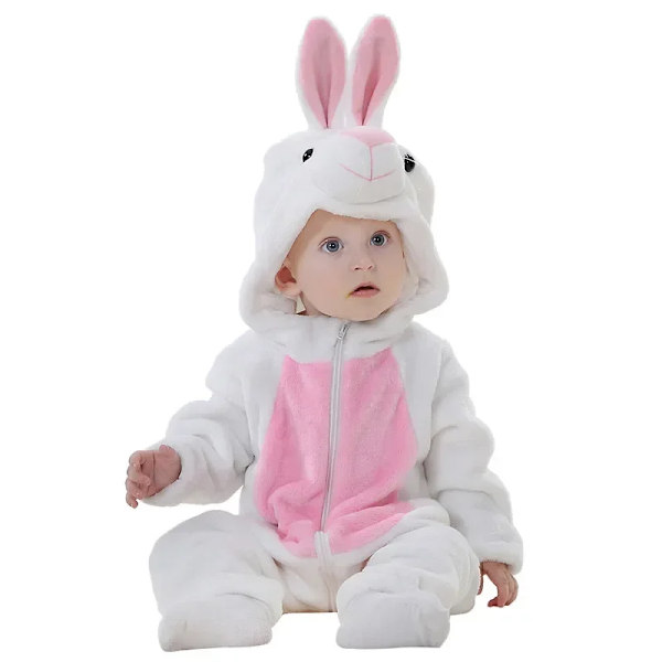 Unisex Baby Flannel Stitch Cosplay Romper Animal Onesie Kostym Huva Cartoon Outfit Suit 90(13-18M)-Anime mov 14