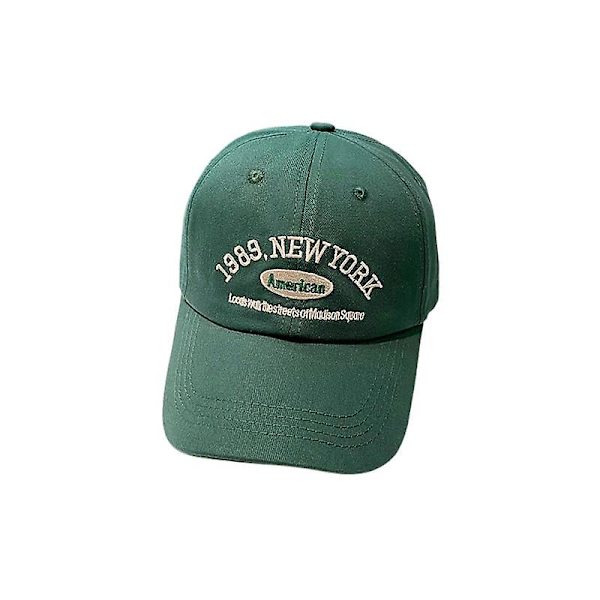 Baseballkepsar för män och kvinnor Justerbara Casual Broderade 1989 New York American Cotton Solhattar Unisex enfärgade visirhattar Green - 1989