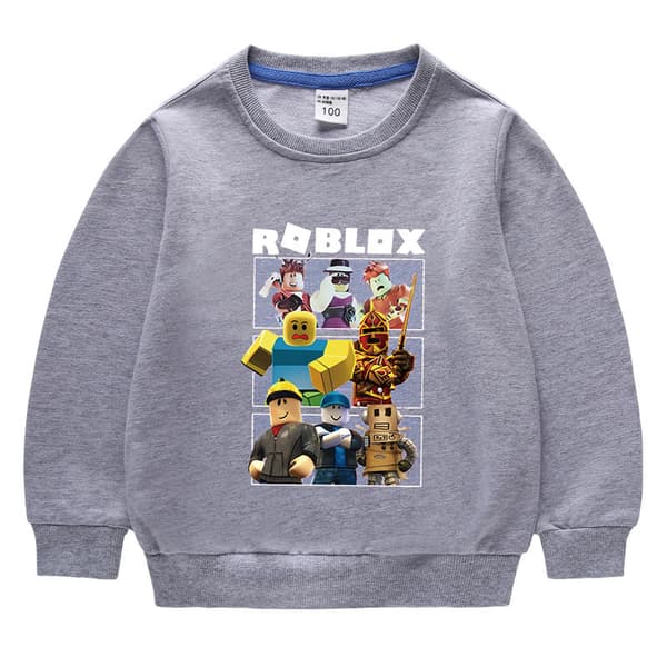 Roblox Crew Neck Bomull Sweatshirt - Grå 130cm