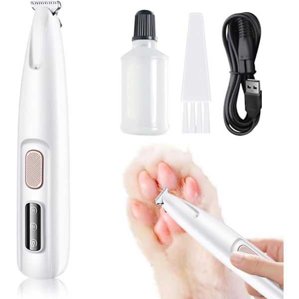Pet MicroPrecision Trimmer, 2024 Uppgraderad Multifunktionell Klippmaskin för Husdjur Vattentät Uppladdningsbar Rakapparat för Husdjur med LED-Ljus, (1)