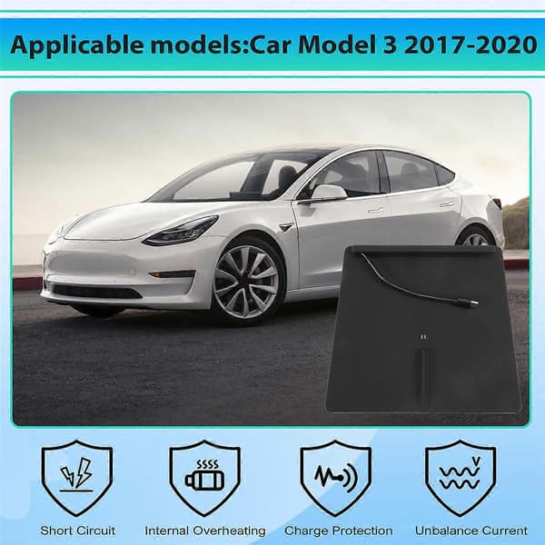 10W Trådløs Oplader Måtte Dobbelt Midterkonsol Tilbehør til Tesla