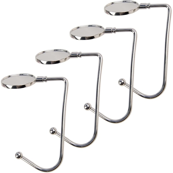 4-pack Strumpkrokar, för spiselkrans, metallkrokar med halkskydd, för juldekoration, silver Silver