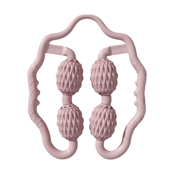 4 Hjul Muskelrulle Massager Cirkulära Benklämmor - 360° Muskelrulle för Ben Nacke Hand Arm Muskel (Rosa) Pink